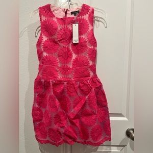 Pink Sunflower Embroidered Dress